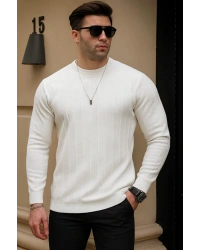 erkek geniş kalıp premium kalite kışlık tarz bisiklet yaka oversize triko kazak