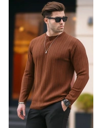 erkek geniş kalıp premium kalite kışlık tarz bisiklet yaka oversize triko kazak