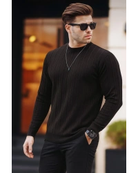 erkek geniş kalıp premium kalite kışlık tarz bisiklet yaka oversize triko kazak