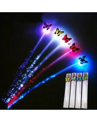 Led Fiber Optik Işıklı Kelebek Saç Klipsi 1 Adet