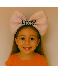 LED Işıklı Love Yazılı Pembe Fiyonk Taç – Kız Çocuk Parti Tacı