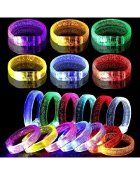 Led Işıklı Pilli Işıklı Rengarenk Kalın Bileklik Işıklı Bilezik Karışık Renk 1 Adet