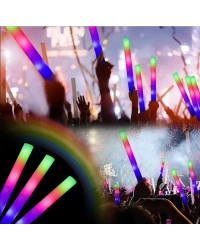 Led Işıklı Rengarenk Sünger Parti Çubuk Işıklı Kauçuk Sopa 46 cm