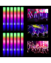 Led Işıklı Rengarenk Sünger Parti Çubuk Işıklı Kauçuk Sopa 46 cm 12 Adet