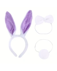 Lila Mor Tavşan Kostüm Seti Kız Çocuk – Tütü Etekli 4 Parça