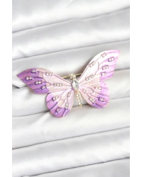 Lila Renk Kelebek Model Broş