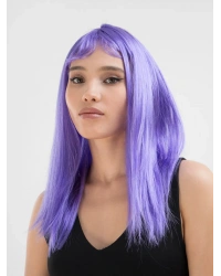 Lila Renk Uzun Düz Parti Peruğu