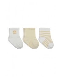 Little Love Girl 3lü Penye Soket Çorap 10137 Ekru