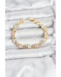 Lotus Model Pirinç Gold ve Pembe Renk Kadın Bileklik