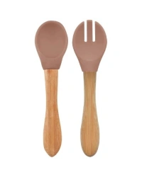 Mama Kaşığı ve Çatal Seti Woody Brown