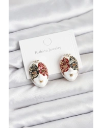 Maske Model Pirinç Kadın Küpe