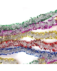 Mavi Gümüş Renk 4 cm Genişlik Garland Çift Renk Sim Süs 180 cm