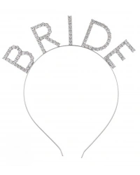 Mega Boy Kristal Taşlı Gümüş Bride Taç Gelin Tacı 20X21 cm