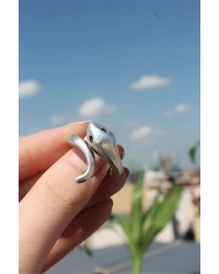 Metal Yılan Figürlü Ayarlamalı Antik Yüzük