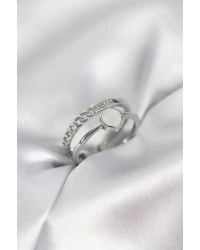 Minimal Queen Yazılı Gümüş Renk Pirinç Kadın Yüzük