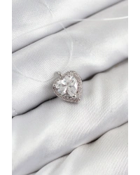 Misineli Kalp Model Gümüş Renk Hayalet Kolye