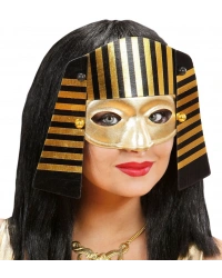 Mısırlı Maskesi Lastik Aparatlı Firavun Maskesi 21x23 cm