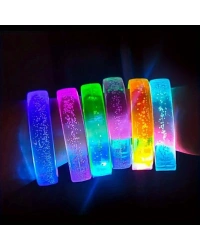 Mor Led Işıklı Baskı Yapılabilen Pilli Bileklik Bilezik 1,5 cm Genişlik