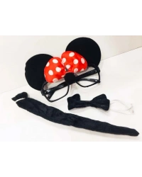 Mouse Gözlüğü Papyonu Kuyruğu Seti