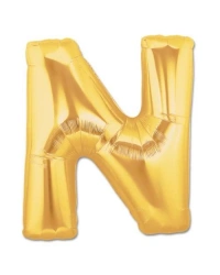 N Harf Folyo Balon Altın Renk  40 inç