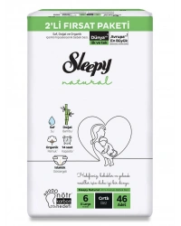 Natural Bebek Bezi 2Li Fırsat Paketi 6 Beden 46 Adet