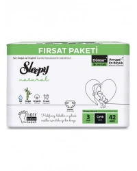 Natural Bebek Bezi Fırsat Paketi 3 Beden 4-9 Kg 42 Adet