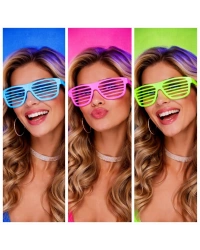 Neon Fosforlu Panjur Gözlük 12 Adet – 80’ler 90’lar Parti Stili