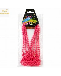 Neon Pembe Boncuk Kolye 80 cm – Retro 80’ler 90’lar Parti Aksesuarı