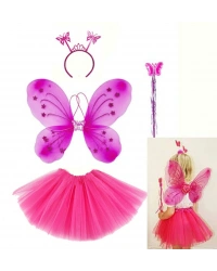 NessiWorld Fuşya Kelebek Kostüm Aksesuar Seti 4 Parça
