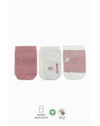 NessiWorld Puanlı Kaymaz Penye Soket Çorap 3Lü BS10108 Pudra