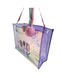 NessiWorld Şeffaf Hologram Mor Good Luck Büyük Omuz Çantası