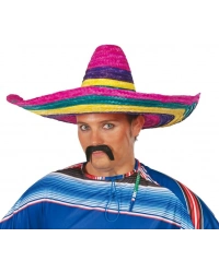 NessiWorld Sombrero Meksika Şapkası Renkli Örme Hasır Yetişkin Boy
