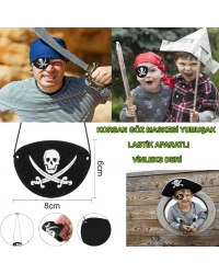 NessiWorld Vinleks Deri Korsan Göz Bandı Göz Maskesi Lastikli