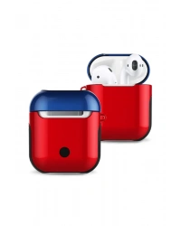 Newface Airpods 2 (2.nesil) 3in1 Kılıf - Kırmızı-Lacivert