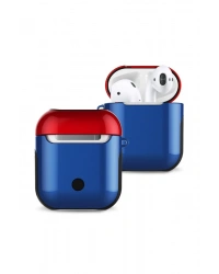 Newface Airpods 2 (2.nesil) 3in1 Kılıf - Lacivert-Kırmızı
