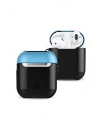 Newface Airpods 2 (2.nesil) 3in1 Kılıf - Siyah-Mavi