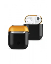 Newface Airpods 2 (2.nesil) 3in1 Kılıf - Siyah-Sarı