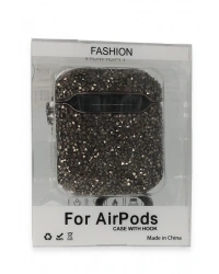 Newface Airpods 2 (2.nesil) Mira Taşlı Kılıf - Siyah