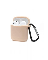 Newface Airpods 2 (2.nesil) Sert Silikon Kılıf - Bej