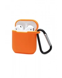 Newface Airpods 2 (2.nesil) Sert Silikon Kılıf - Turuncu