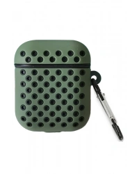 Newface Airpods 2 (2.nesil) Spor Delikli Kılıf - Haki Yeşil-Siyah