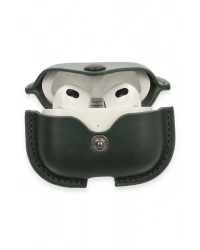 Newface Airpods 3 (3.nesil) Çanta Deri Kılıf - Haki Yeşil
