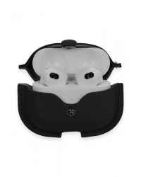 Newface Airpods 3 (3.nesil) Çanta Deri Kılıf - Siyah
