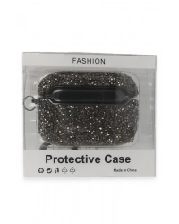 Newface Airpods Pro (1.nesil) Mira Taşlı Kılıf - Siyah