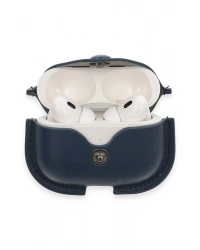 Newface Airpods Pro 2 (2.nesil) Çanta Deri Kılıf - Lacivert