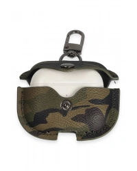 Newface Airpods Pro 2 (2.nesil) Çanta Kamuflaj Deri Kılıf - Haki Yeşil