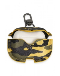 Newface Airpods Pro 2 (2.nesil) Çanta Kamuflaj Deri Kılıf - Sarı