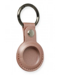 Newface Airtag Anahtarlık Deri Kılıf - Rose Gold