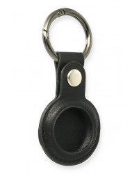 Newface Airtag Anahtarlık Deri Kılıf - Siyah