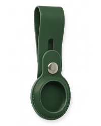 Newface Airtag Askılı Deri Kılıf - Koyu Yeşil